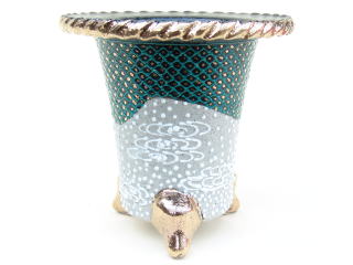 2325,縄縁手島風七々子に流水 外形約11.1cm