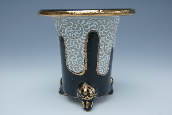 2427, 雨だれ唐草鉢  外径約9.5cm