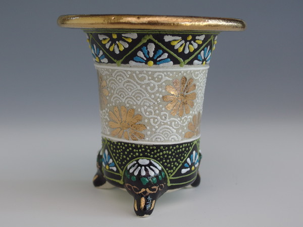 2409,華青海波鉢  外径約9.5cm