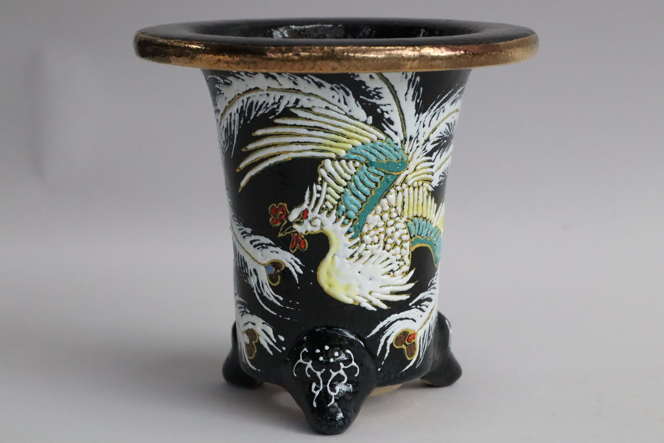 2604,楽鉢 白鳳 外径約10.8cm　亘サイン　作非常に良い