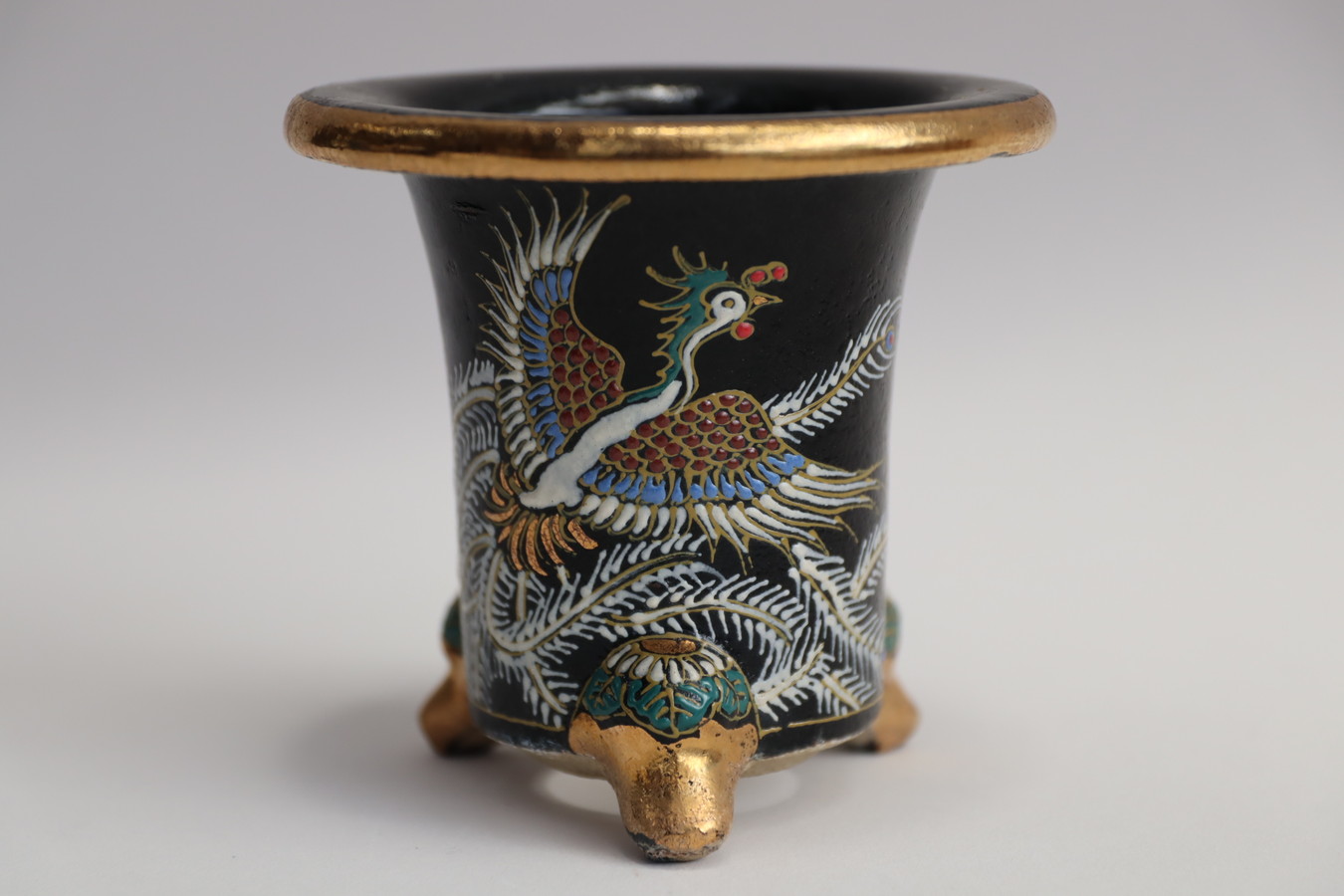 2290,鳳凰　外径約10.0cm　月香サイン　中古　窯きずあり