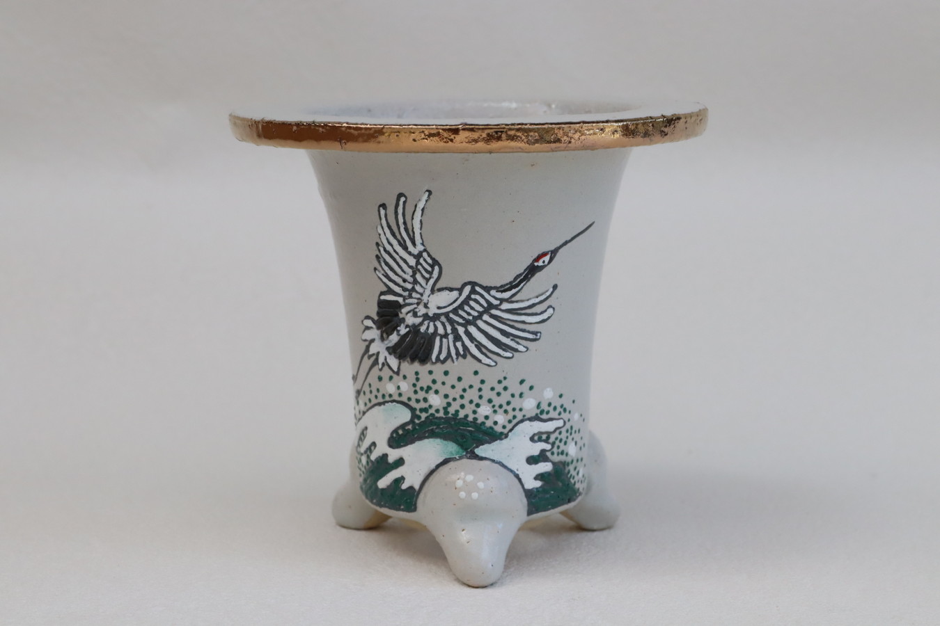 2347,白地鶴 外径約10.4cm