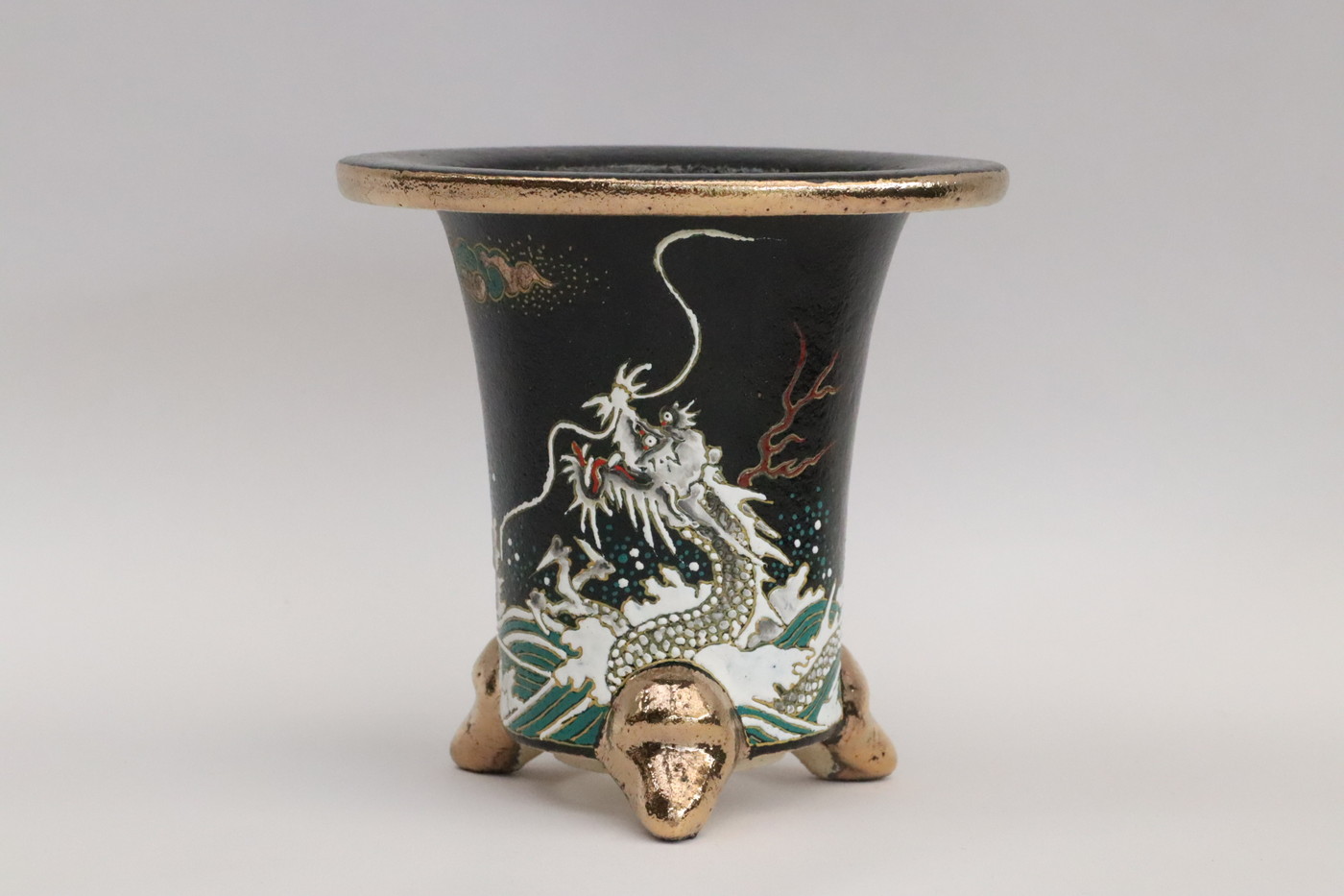 4706,海龍   外径約14.4cm　亘サイン