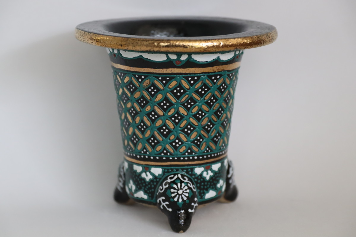 3076, 七宝繋ぎ　外径 約12.0cm　喜山サイン　作よい