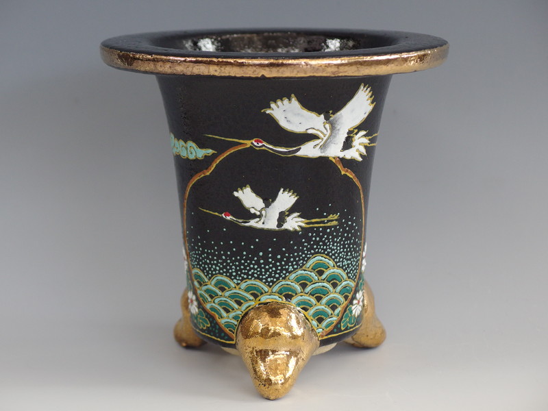 4703,  鶴に青海波楽鉢  外形約12.5cm